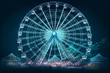 Fototapeta  - The ferris wheel contains many scientific and technological elements.