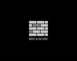 Wall Mural - Brick logo design concept for planning and structure.