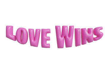 Wall Mural - Love wins. 3d lettering