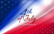 Fourth of July. 4th of July background design with dynamic fluid american flag gradient colors