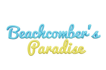 Wall Mural - Beachcomber paradise. 3d lettering