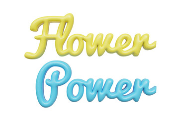 Wall Mural - Flower power. 3d lettering