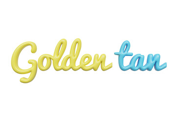 Wall Mural - Golden tan. 3d lettering