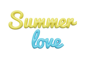 Wall Mural - Summer love. 3d lettering