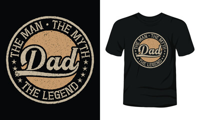 Sticker - The Man the Myth Dad the Legend vintage badge T-shirt design