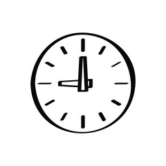 Canvas Print - Clock hand-drawn vector icon