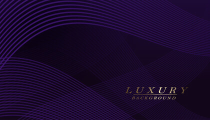 Wall Mural - Violet composition with a gradient, silhouette of thin intertwined wavy lines