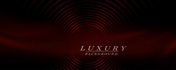 Wall Mural - Abstract illustration of red tint, round thin frame