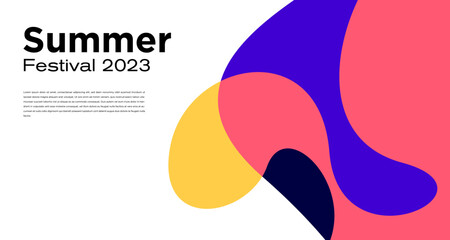 Poster - vector colorful liquid abstract background for summer festival 2023
