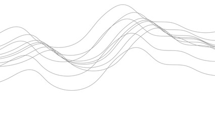 Wall Mural - abstract wavy black curved line on transparent background. lines connect on white background. vector