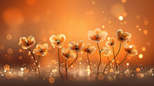 Background With Sparkling Orange  Flowers