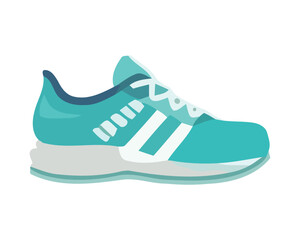 Canvas Print - Sports shoe symbol in blue vector design