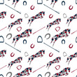 Jumping horse seamless vector pattern