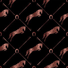 Poster - Jumping horse seamless vector pattern