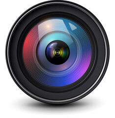Poster - camera photo lens, 3d icon illustration.