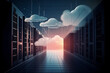  Cloud-Service-Technologie, Server in den Wolken Generative AI