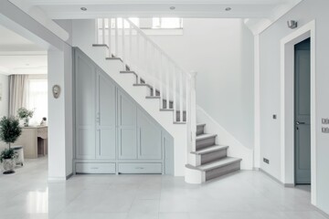 Poster - hall corridor entrance stairs. generate ai