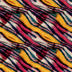 Wall Mural - embroidered abstract design fabric seamless pattern. repeating fashion textile backdrop. generative 