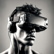 © MiraCle72 - Man wearing a virtual reality glasses, created with generative AI