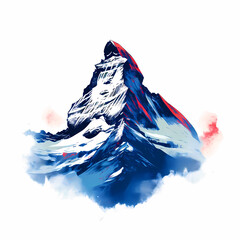 Wall Mural - Illustration of beautiful view of Matterhorn, Switzerland