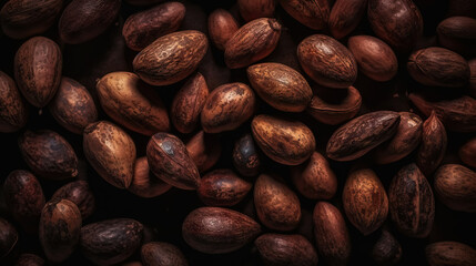 Dried Kola Nuts background. Food backdrop. Generative AI