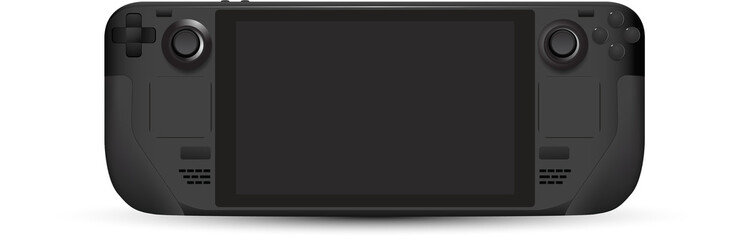 Set of console game device handheld portable black color illustration