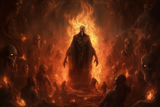 hell demon fire man. generate ai