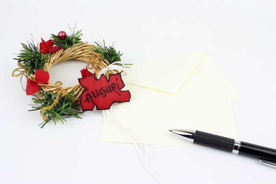 White Greeting Card With Best Wishes Inscription, White Background