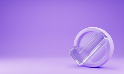 Poster - 3d rendering checklist sign icon isolated on purple background. 3d illustration