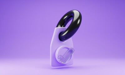 Poster - 3d rendering price tag with checklist icon isolated on purple background