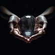 A Crystal Ball Resting in the Palms of a Person's Hands Generative AI
