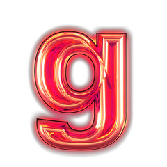 Red symbol with glow. letter g