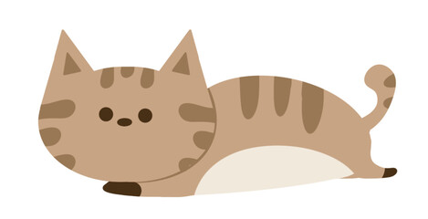  cute cartoon lazy cat hand drawn design for decoration