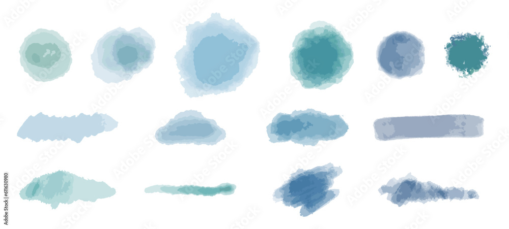 Set of watercolor brush stroke vector. eps 10 Stock Vector | Adobe Stock