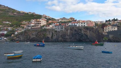 Wall Mural - Fishing small boats in the bay of Madeira Island