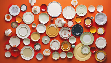 various plates in an array generated art
