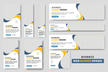 Wall Mural - Abstract banner design web banner template Set, Horizontal header web banner, cover header background for website design, Social Media Cover ads banner, flyer  design template