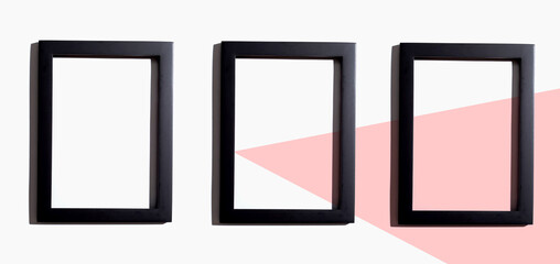 Wall Mural - Blank rectangle picture frames with copy space