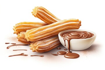 Poster - churros isolated on white background. Generated by AI