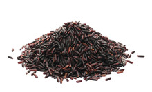 Black Rice Uncooked Isolated On White Background, Side View 