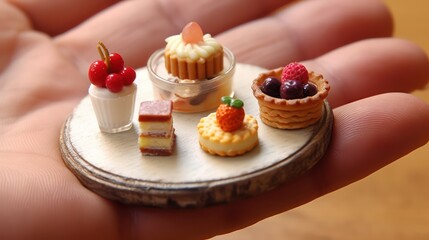 Wall Mural - slice of cake with fruit and cream