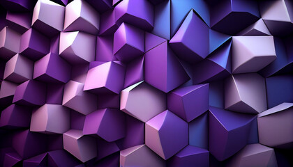 3d rendering of purple and blue abstract geometric background Ai generated image