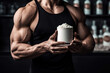 A cup of fitness protein powder drink