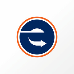 Poster - Logo design graphic concept creative abstract premium free vector stock letter A font with arrow on circle line. Related to initial business progress