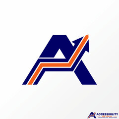 Poster - Logo design graphic concept creative abstract premium free vector stock letter A font with three cut arrow trading. Related to business typo monogram
