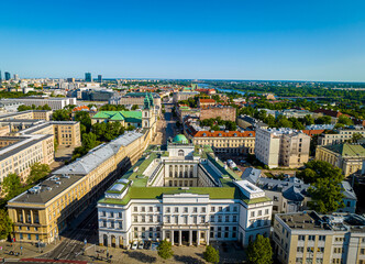 Sticker - Aerial view of Warsaw city center in summer, Poland