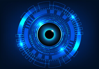 Poster - technology eye with technology circle the concept of searching for information through the internet 