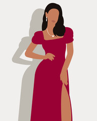 Wall Mural - silhouette of a woman in a dress