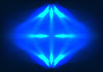 Poster - abstract blue flower background The gradation of dark to light shades and the use of curved geometric shapes are arranged together.