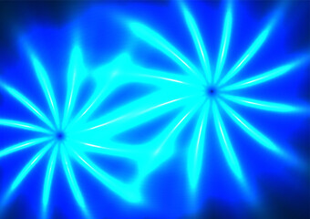 Poster - abstract blue flower background The gradation of dark to light shades and the use of curved geometric shapes are arranged together.